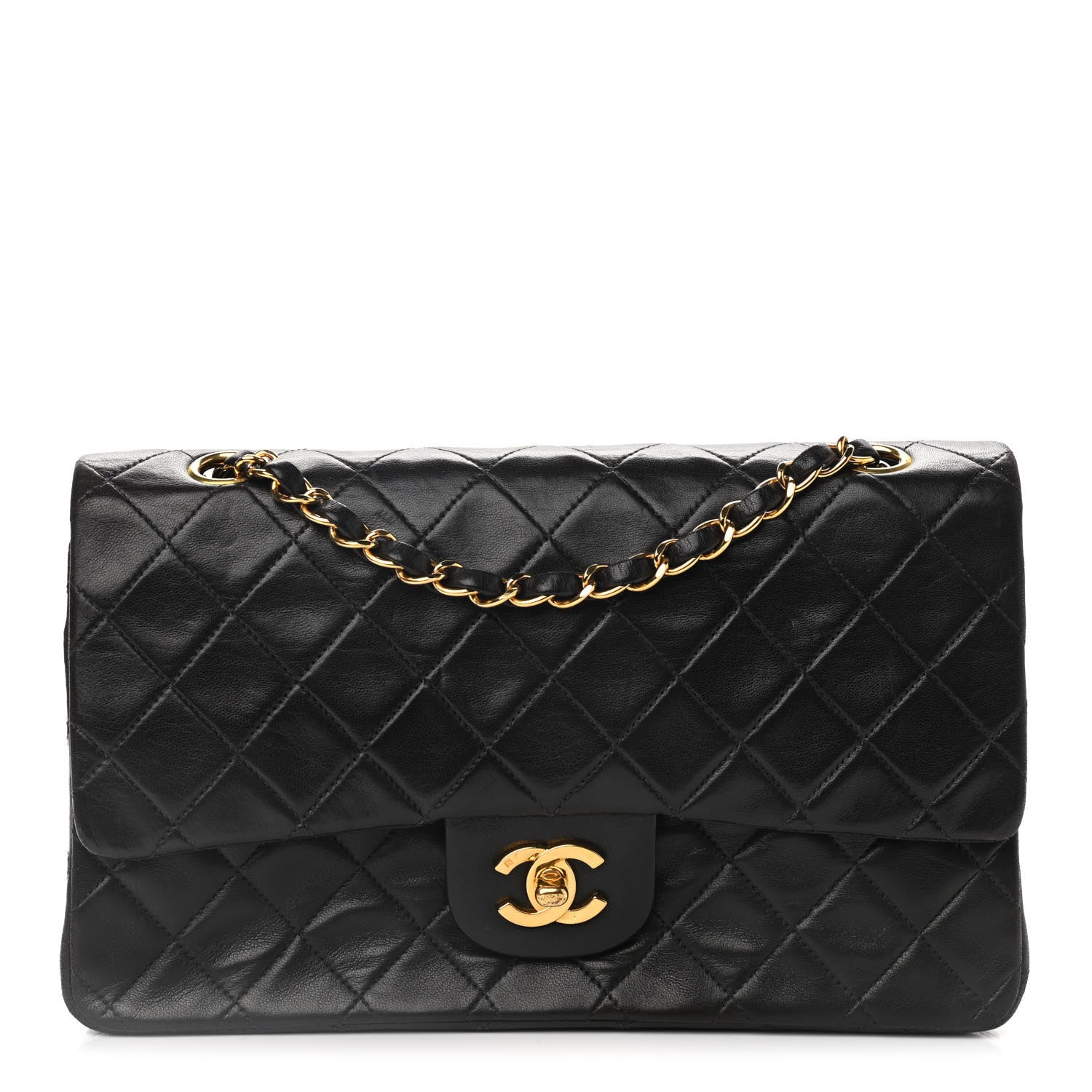 Chanel Lambskin Quilted Medium Double Flap Black 1 of 12