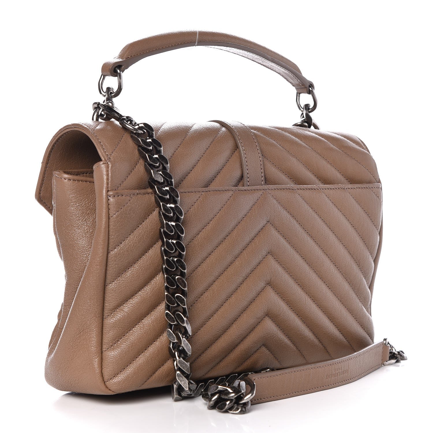 Saint Laurent Sheepskin Matelasse Chevron Monogram Medium College Bag Fard 3 of 7