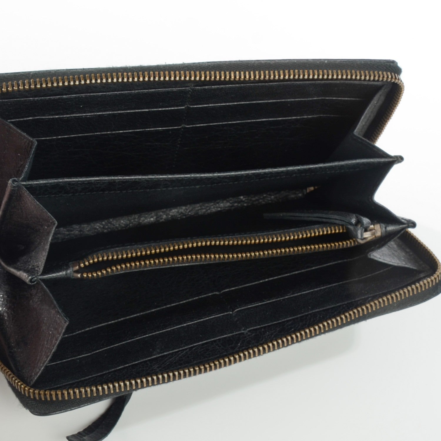 Balenciaga Agneau Classic Hardware Continental Zip Around Wallet Black 5 of 8