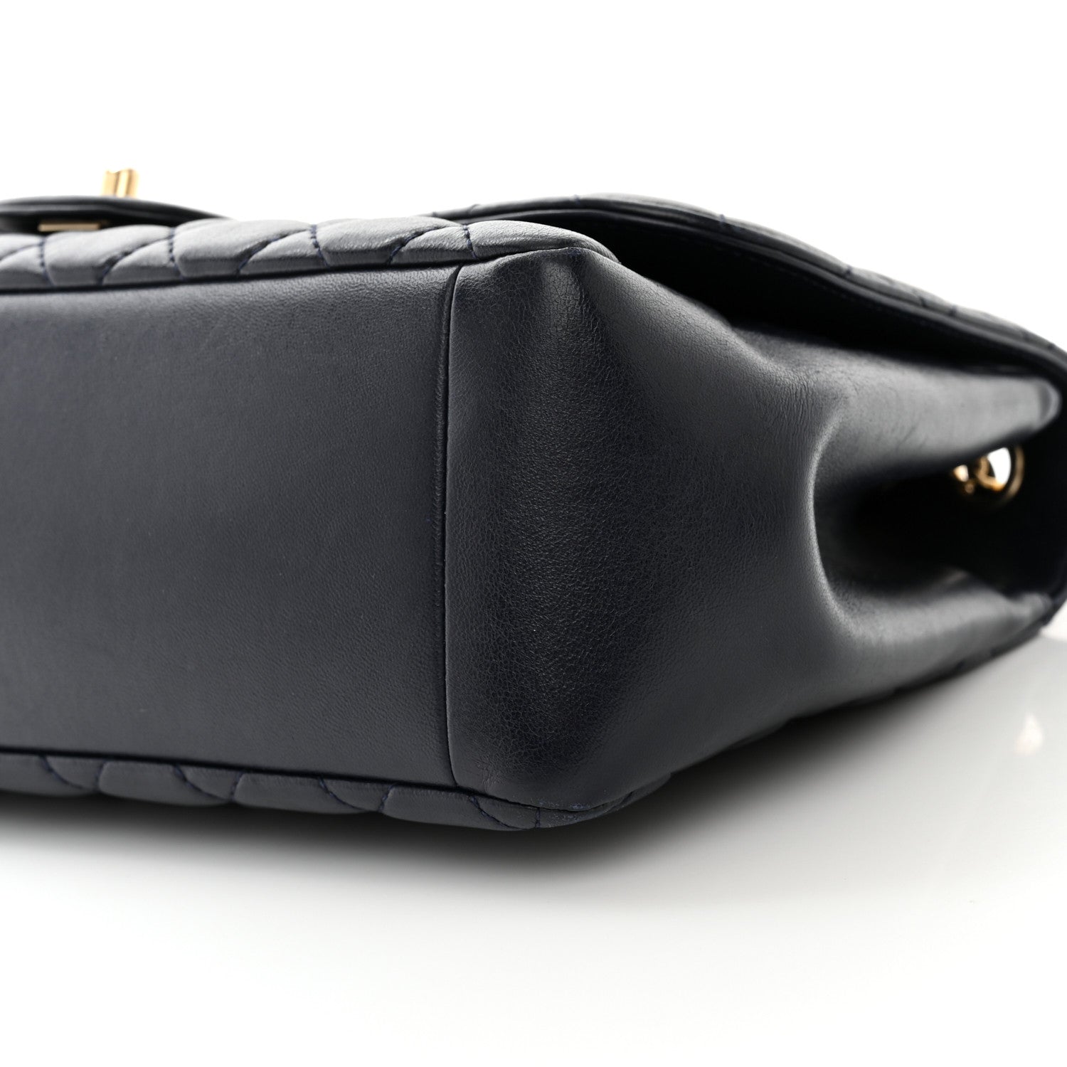 Chanel Lambskin Quilted Jumbo Single Flap Navy 10 of 12