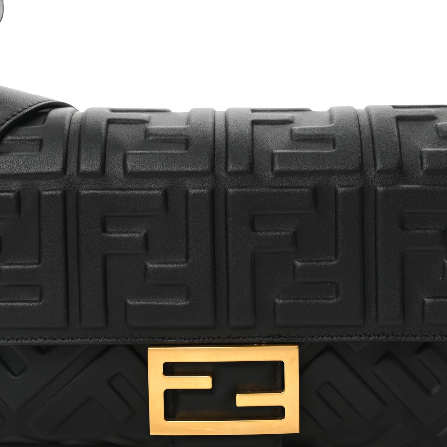 Nappa FF 1974 Embossed Baguette Black