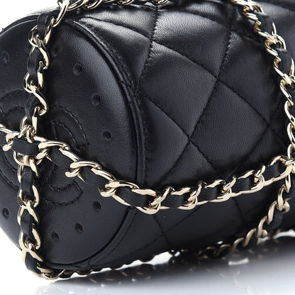 Chanel Lambskin Quilted CC To Drink Water Bottle Black Gold 8 of 8
