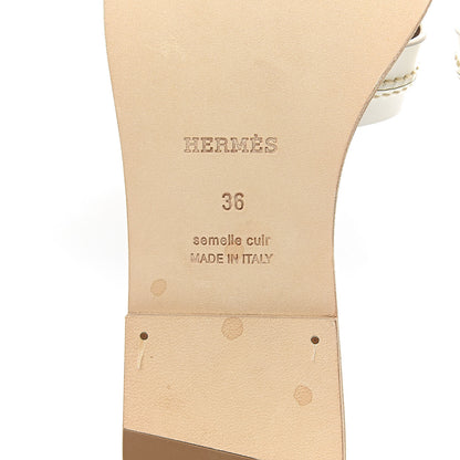 Hermes Calfskin Pique Oran Sandals 36 White 10 of 14