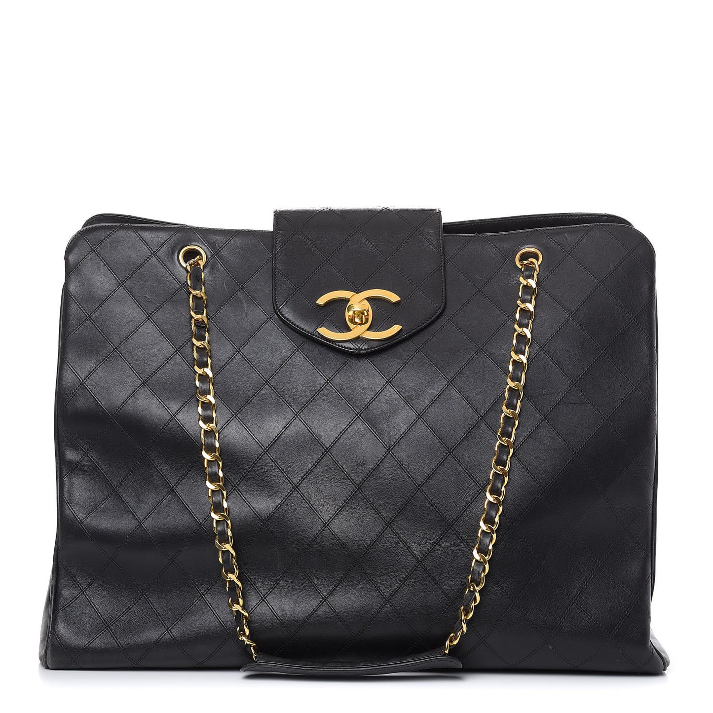 Calfskin Stitched XL Weekender Black