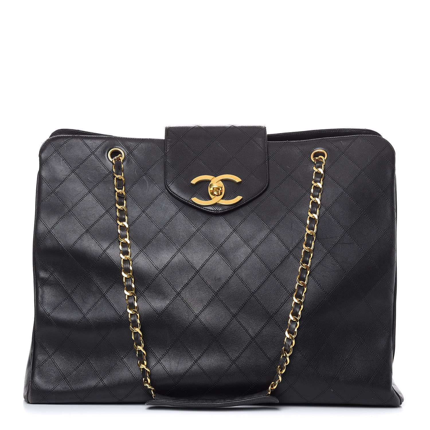 Chanel Calfskin Stitched XL Weekender Black 1 of 24