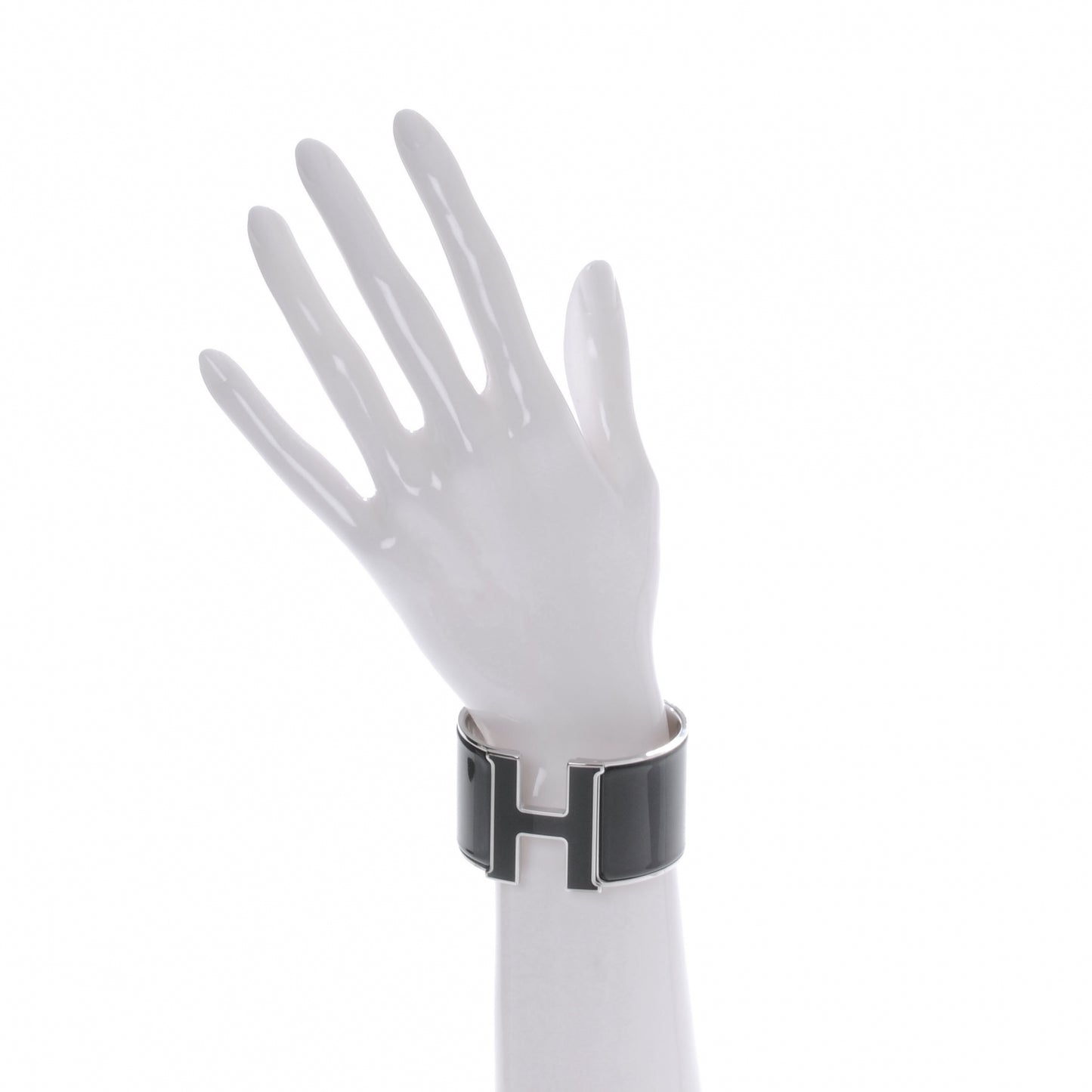 Enamel Extra Wide Clic Clac H Bracelet PM Black