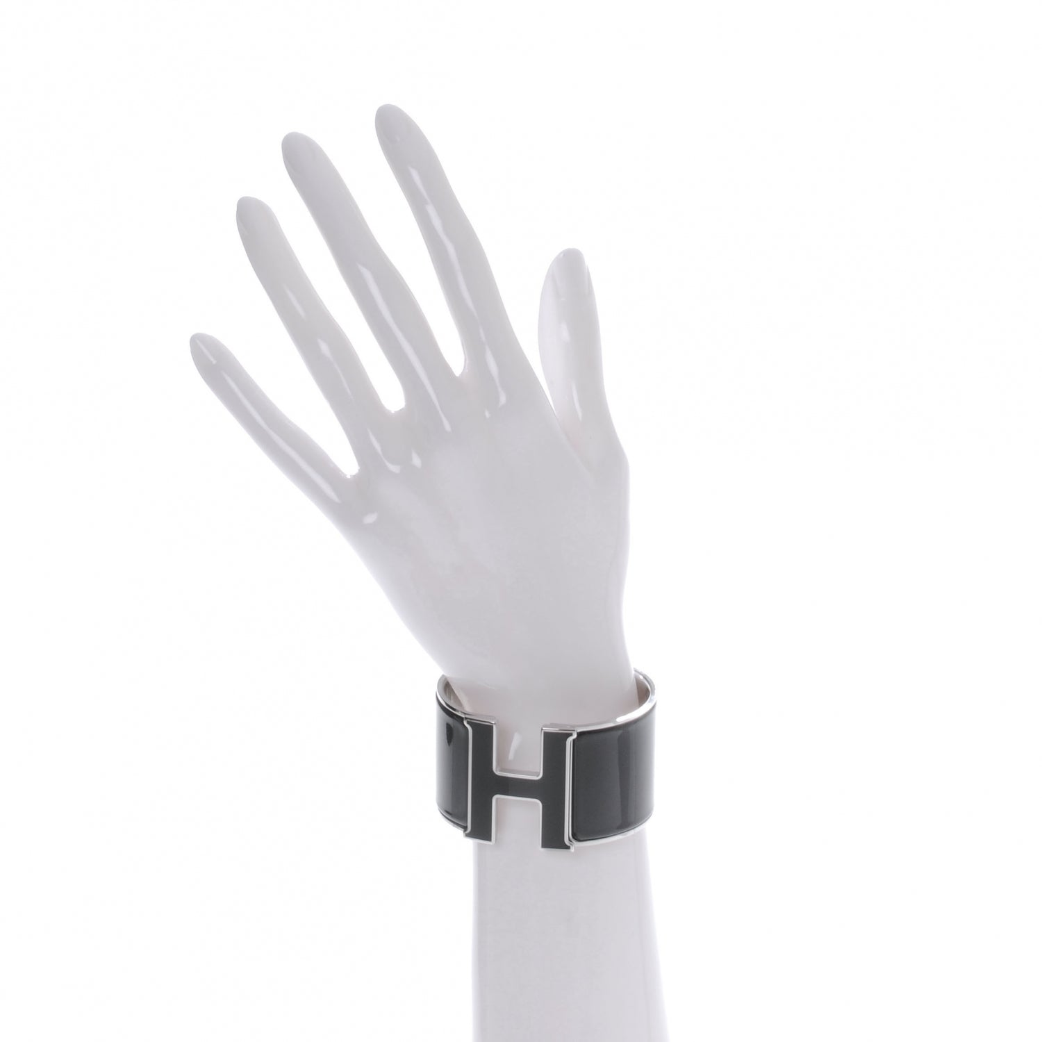 Hermes Enamel Extra Wide Clic Clac H Bracelet PM Black 2 of 6