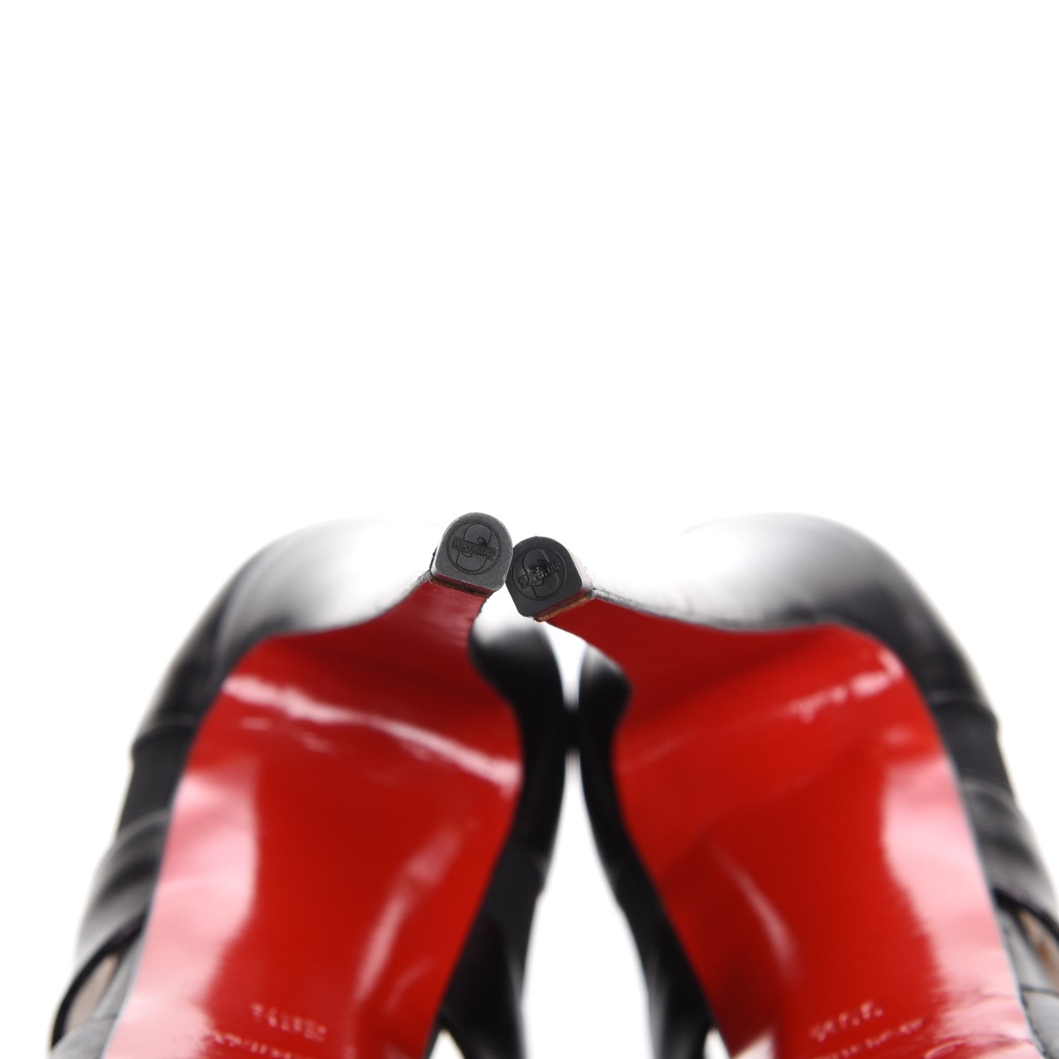 Christian Louboutin Calfskin Pitou 150 Peep Toe Platform Booties 39.5 Black 6 of 9