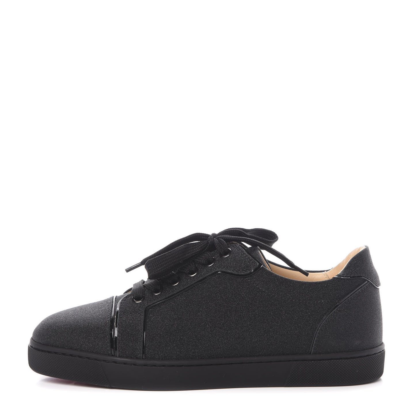 Glitter Calfskin Vieira Flat Sneakers 37.5 Black