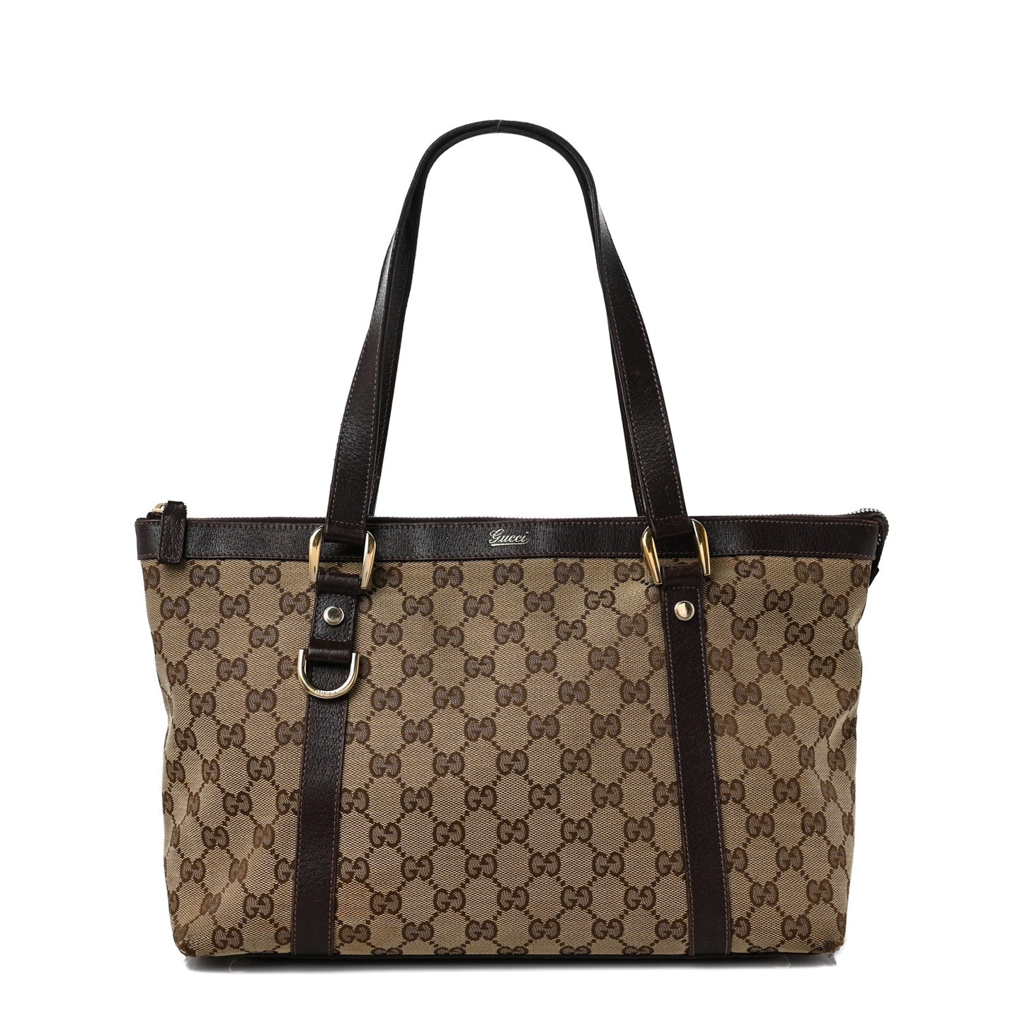 Monogram Medium Abbey Tote Dark Brown