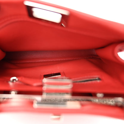 Fendi Nappa Lace Up Mini Peekaboo Iconic Satchel Bloody Mary 5 of 12