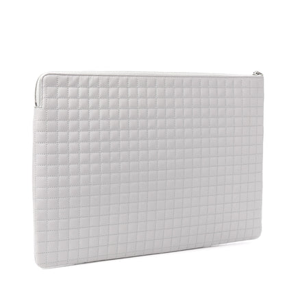 Celine Lambskin Quilted Zip Pouch Grey 2 of 7