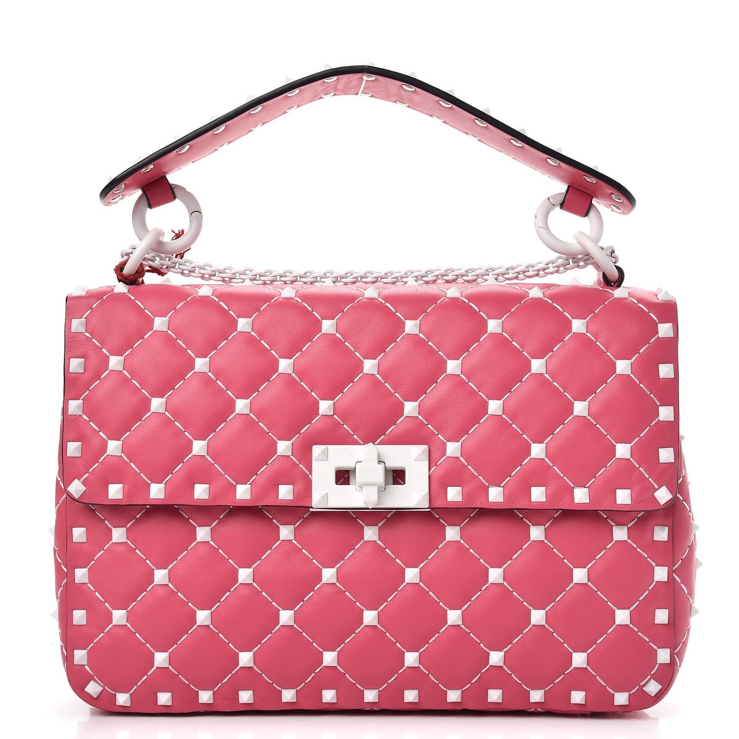 Lambskin Medium Free Rockstud Spike Shoulder Bag Shadow Pink