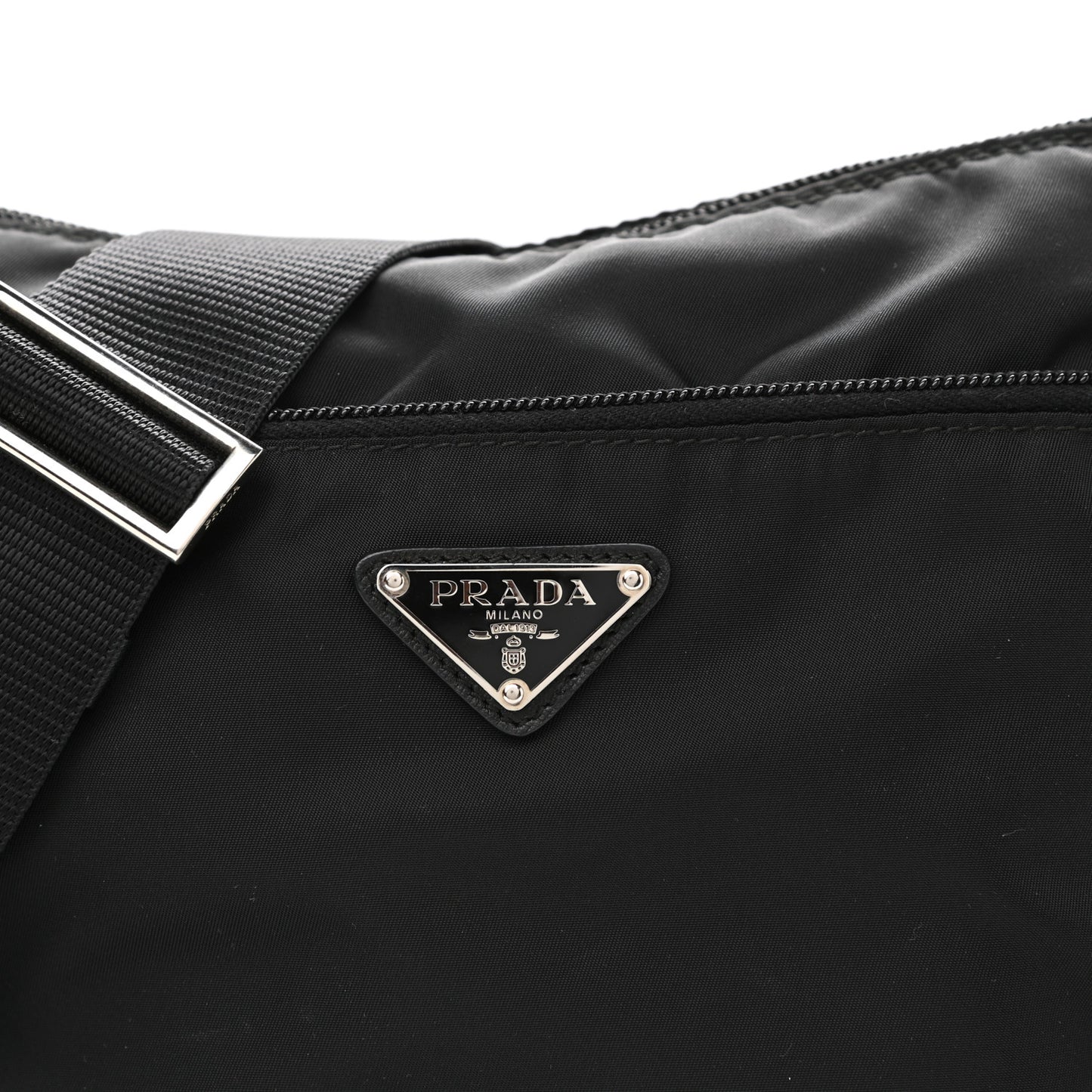 Nylon Vela Flat Messenger Bag Black
