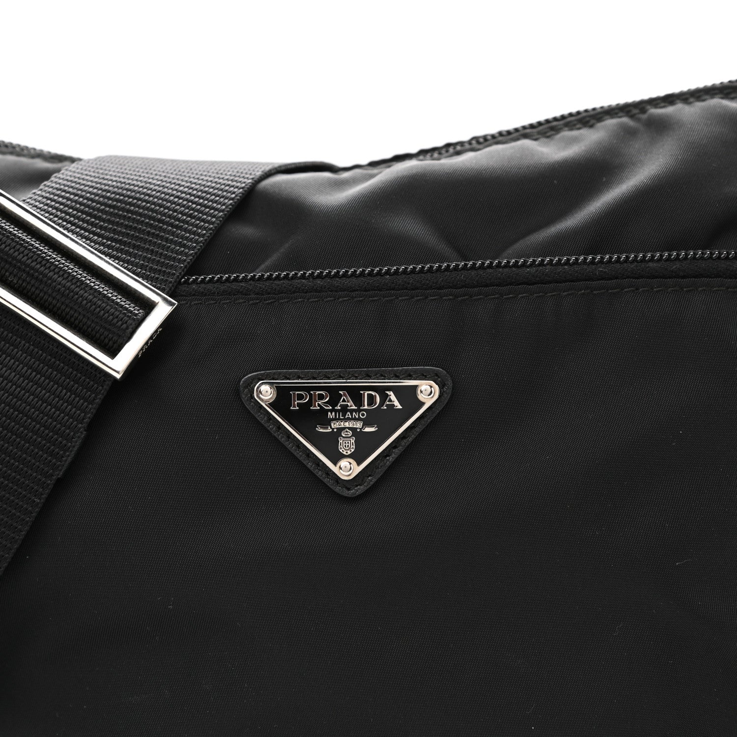 Prada Nylon Vela Flat Messenger Bag Black 9 of 11