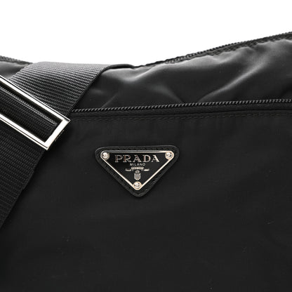Prada Nylon Vela Flat Messenger Bag Black 9 of 11