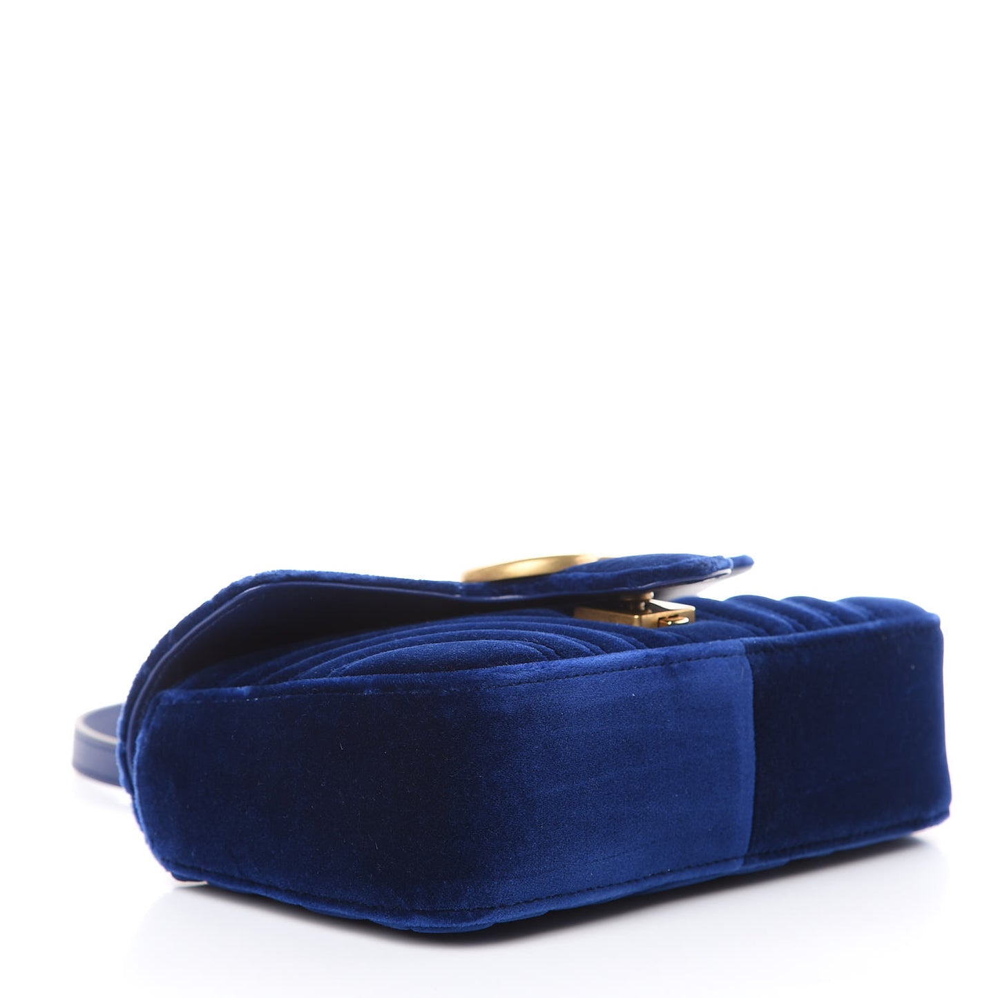 Velvet Matelasse Mini GG Marmont Shoulder Bag Cobalt Blue