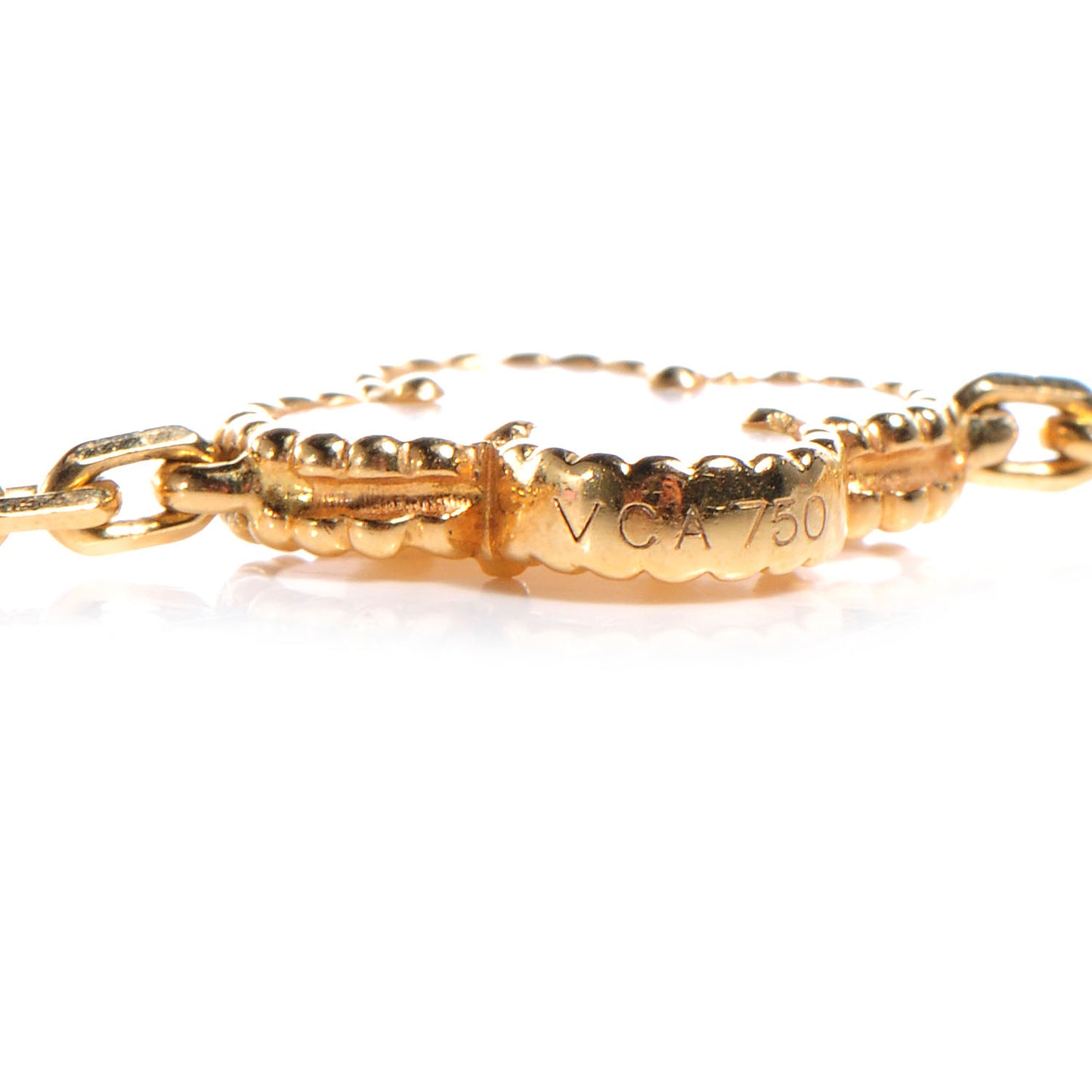 18K Yellow Gold Mother of Pearl 10 Motifs Vintage Alhambra Necklace