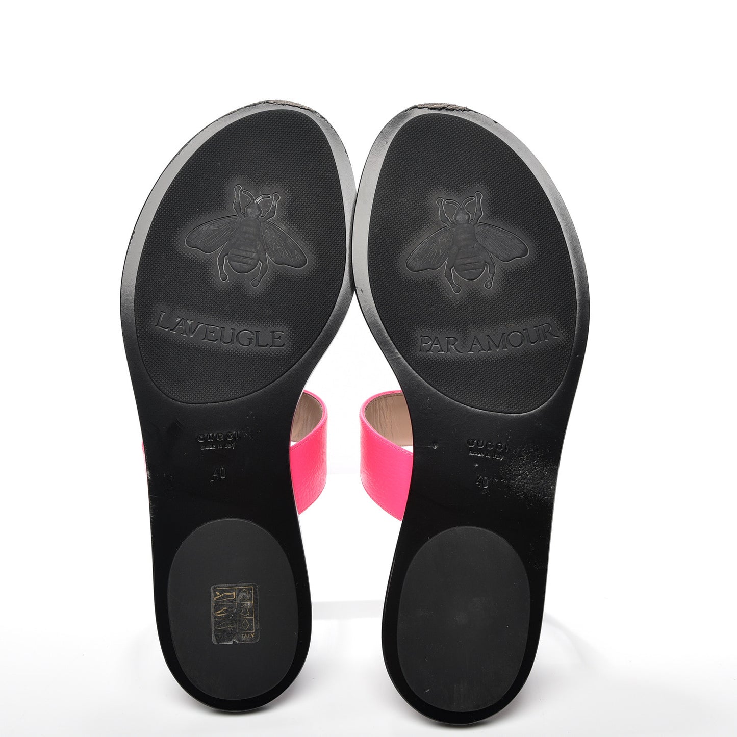 Calfskin GG Marmont Thong Sandals 40 Fuxia Fluo