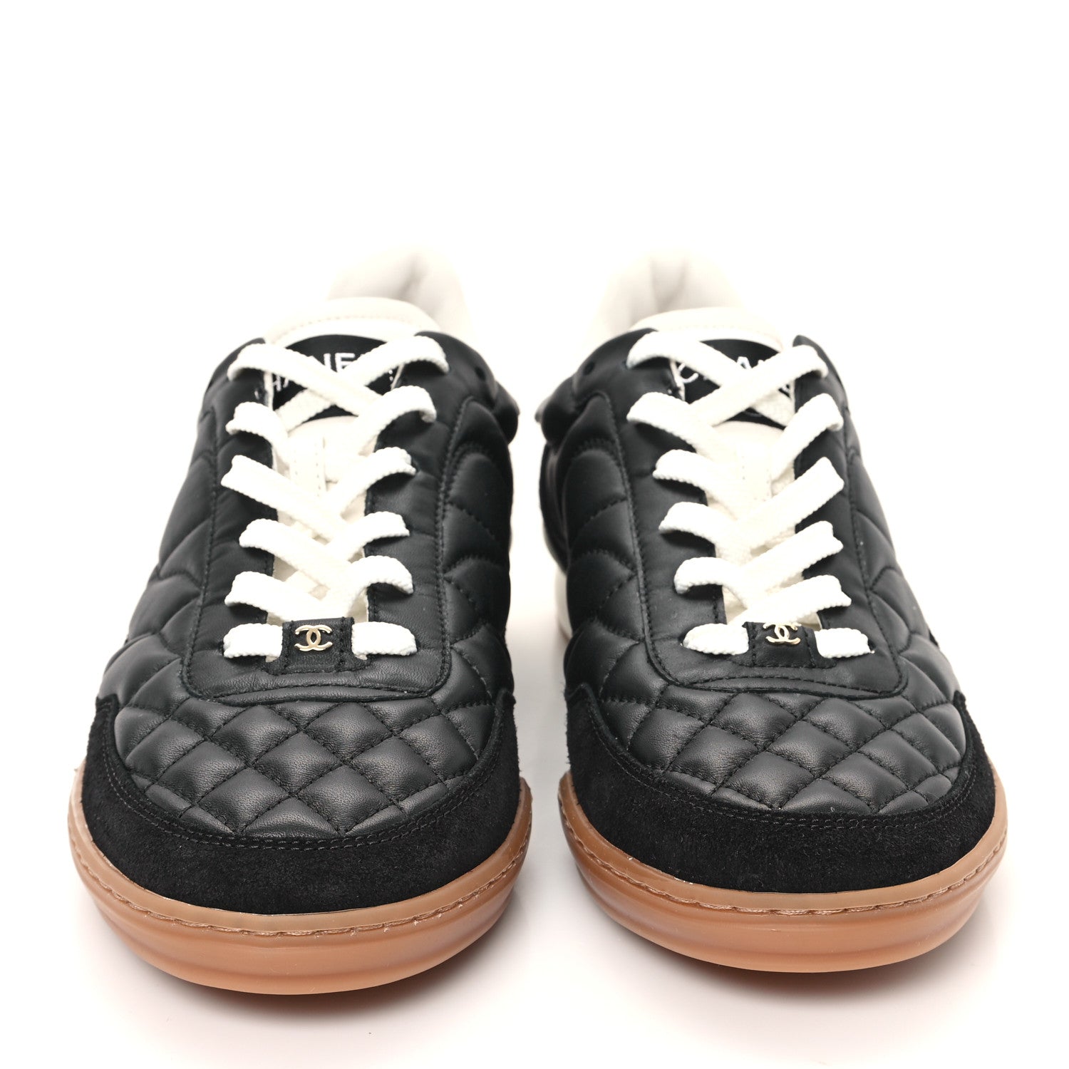Chanel Suede Calfskin Quilted Sneakers 40 Black 3 of 9