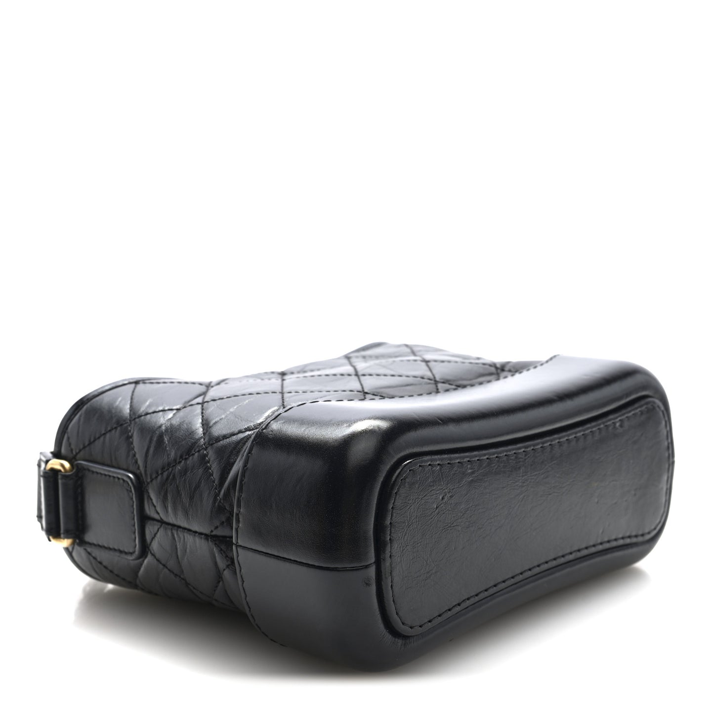 Aged Calfskin Quilted Small Gabrielle Logo Hobo Black