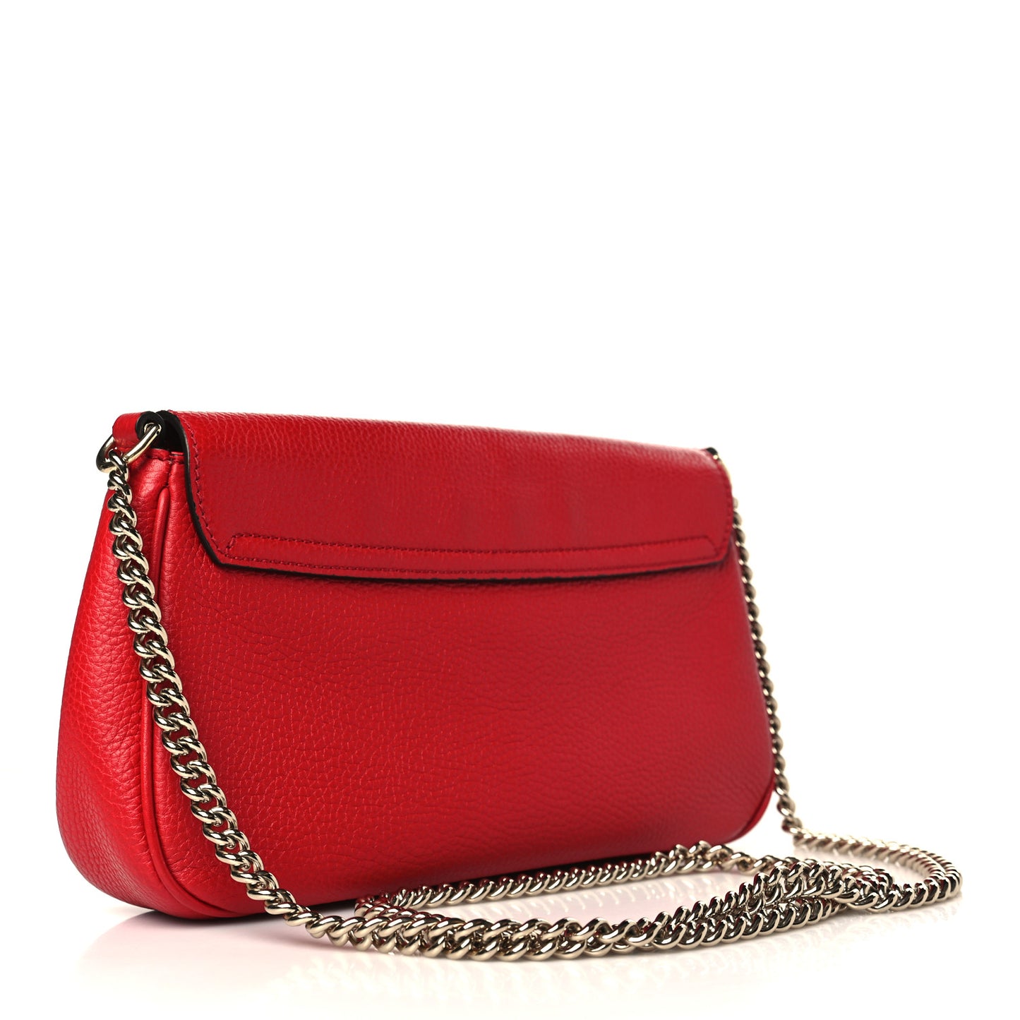 Pebbled Calfskin Medium Soho Flap Crossbody Vibrant Red