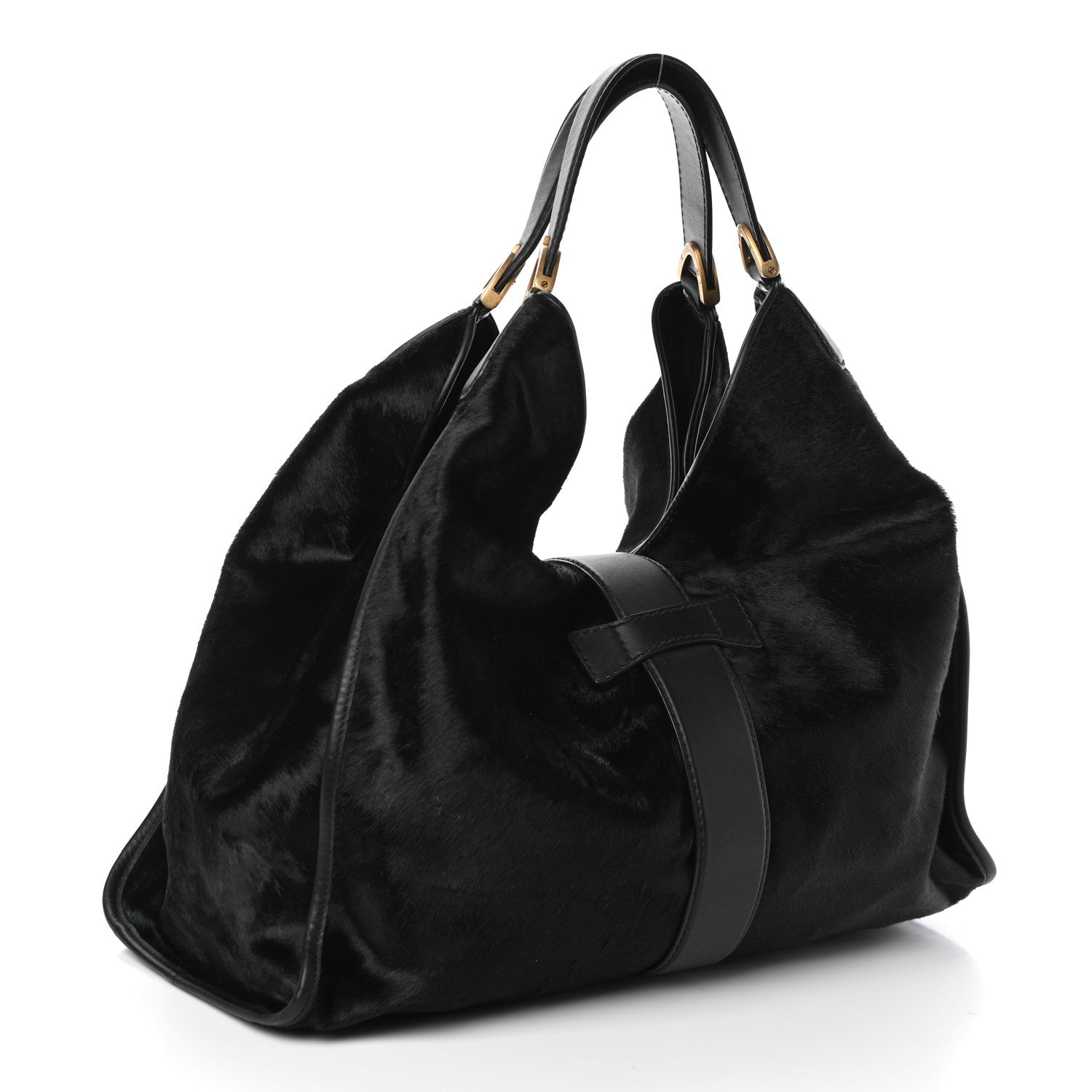 Gucci Calf Hair Large Soft Stirrup Shoulder Bag 3 of 9