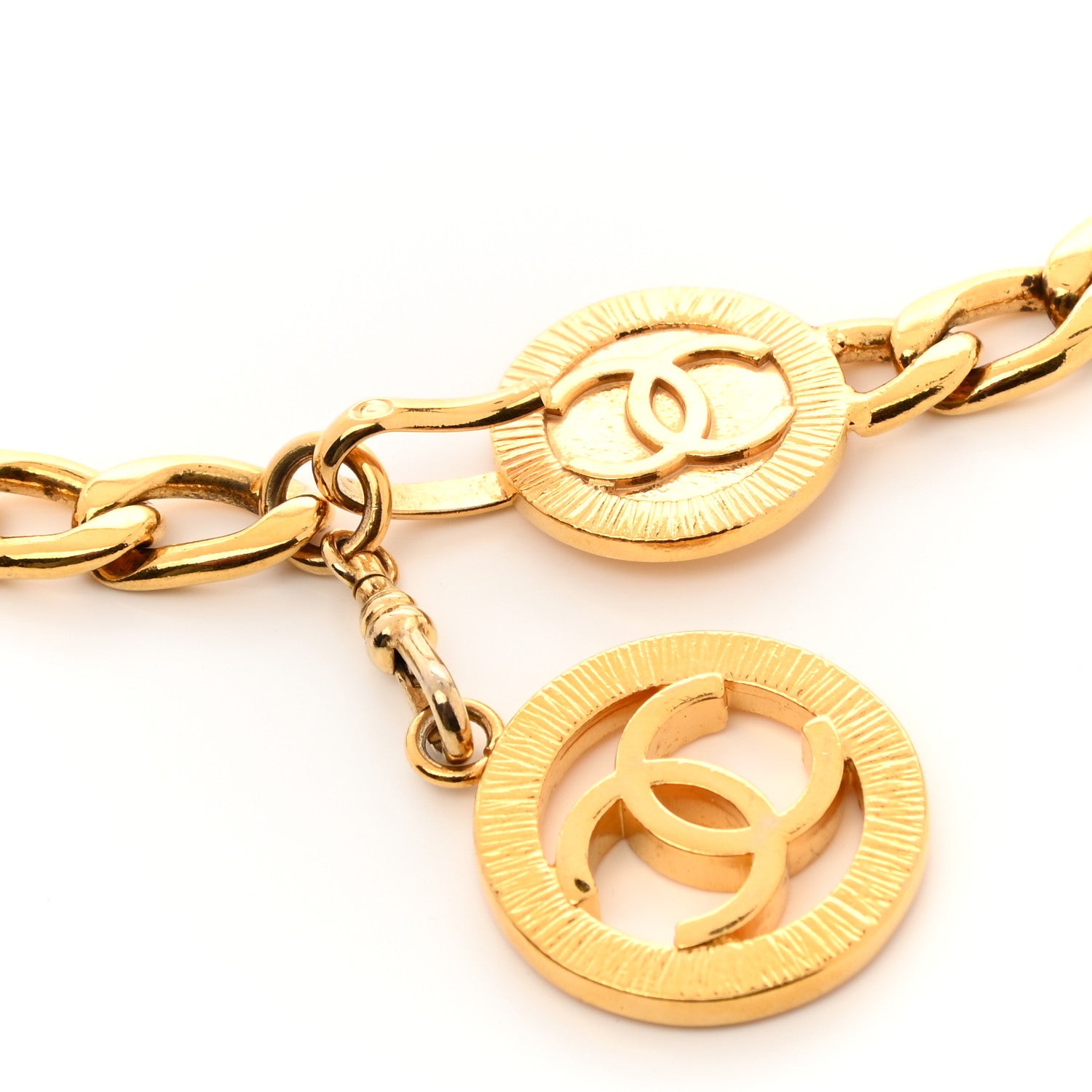 Chanel Metal Chain CC Medallion Belt Gold 3 of 5