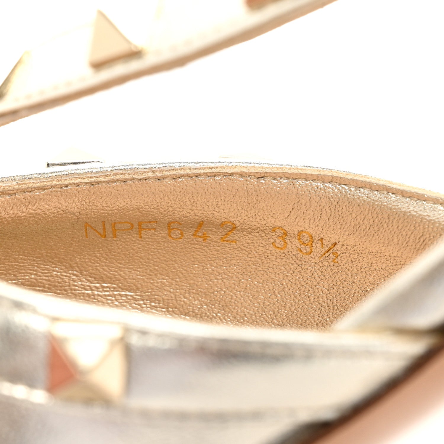 Valentino Garavani Metallic Nappa Rockstud Cross Strap D'Orsay 55mm Pumps 39.5 Platino 7 of 12