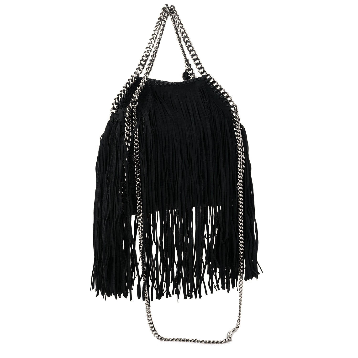 Stella McCartney Eco Suede Mini Fringe Falabella Tote Black 2 of 8