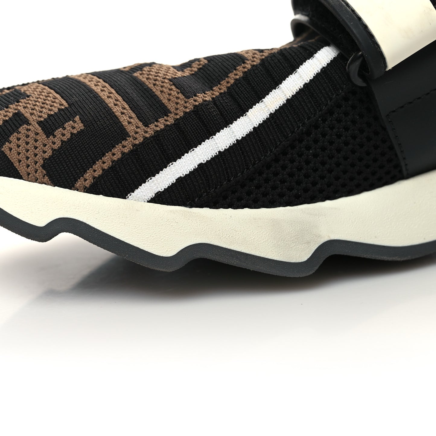 Stretch Yarn FF Stiff Band Rockoko Sneakers 39.5 Black White Tobacco