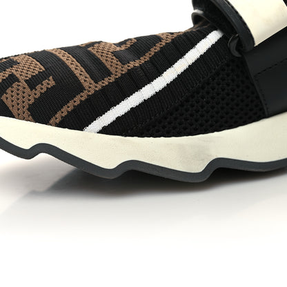 Fendi Stretch Yarn FF Stiff Band Rockoko Sneakers 39.5 Black White Tobacco 10 of 10
