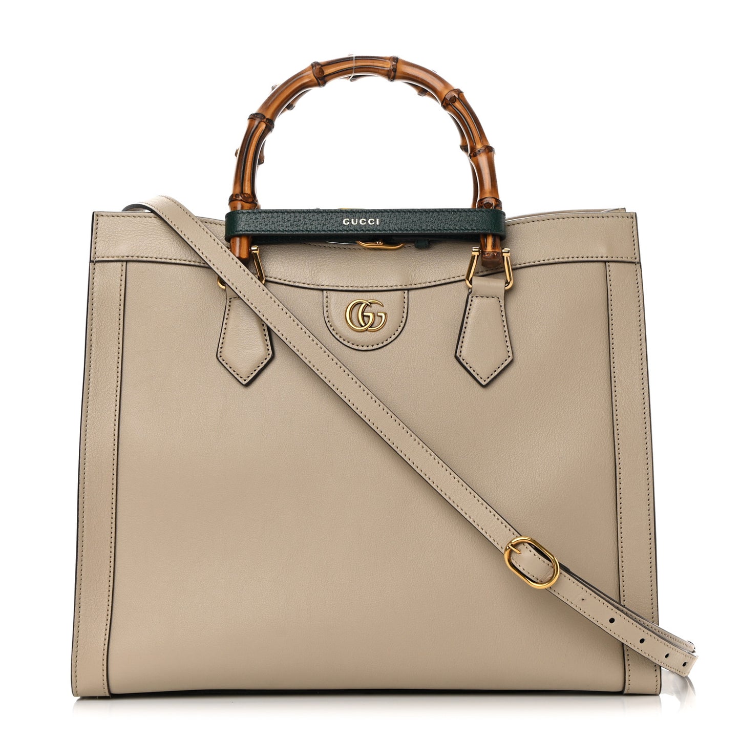 Wonka Grain Calfskin Medium Diana Tote Bag Oatmeal Vintage Green