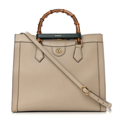 Gucci Wonka Grain Calfskin Medium Diana Tote Bag Oatmeal Vintage Green 1 of 16