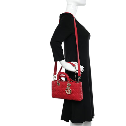 Christian Dior Lambskin Cannage Medium Lady D-Joy Red 3 of 11