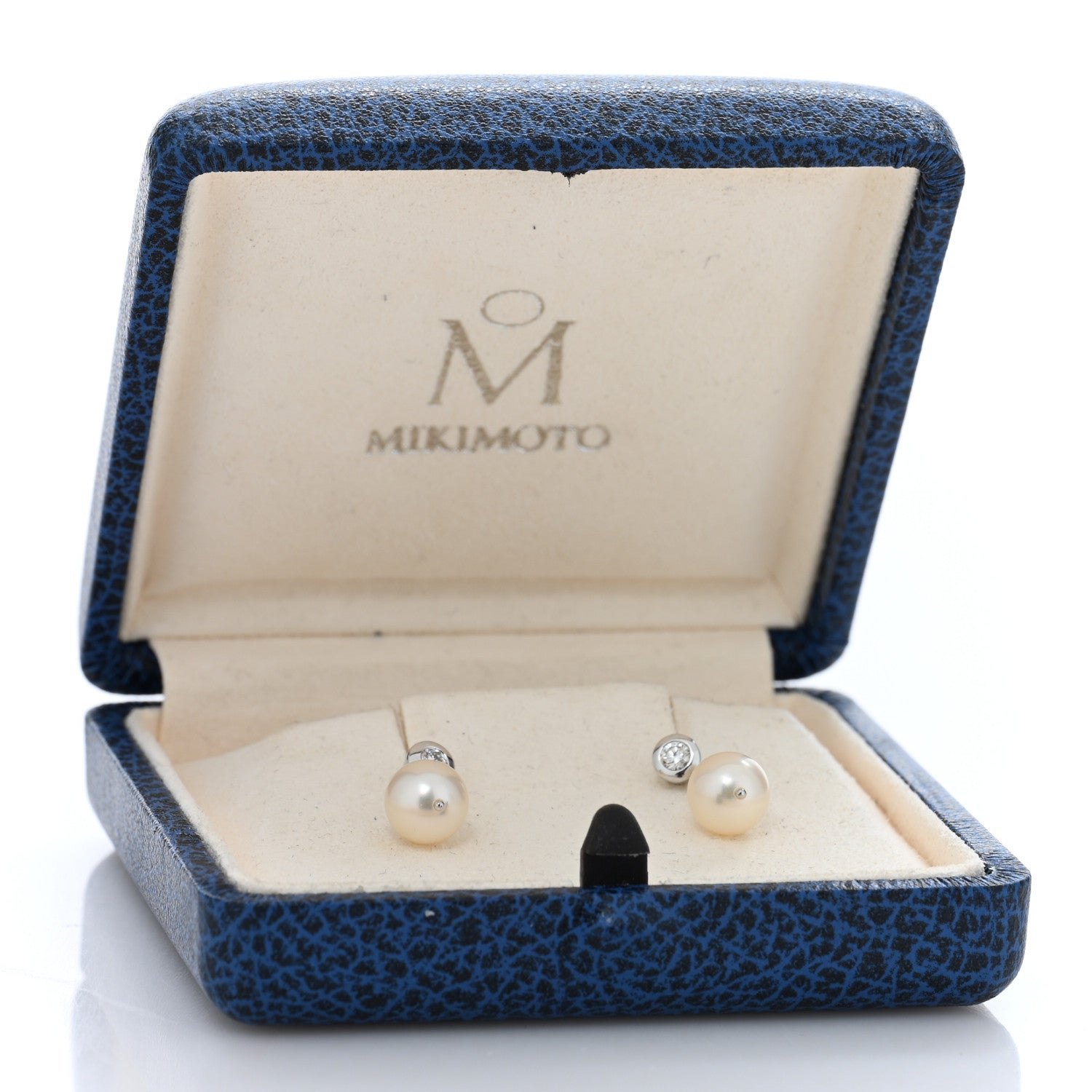 Mikimoto 18K White Gold Diamond Pearl 7.5-8mm Classic Drop Earrings 5 of 5