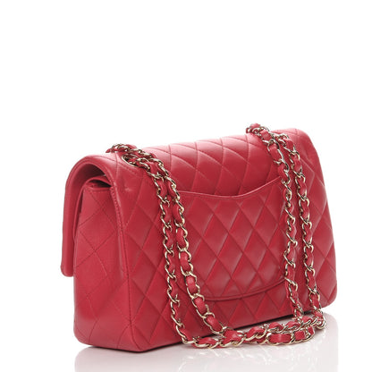 Chanel Lambskin Quilted Medium Double Flap Dark Pink 3 of 8