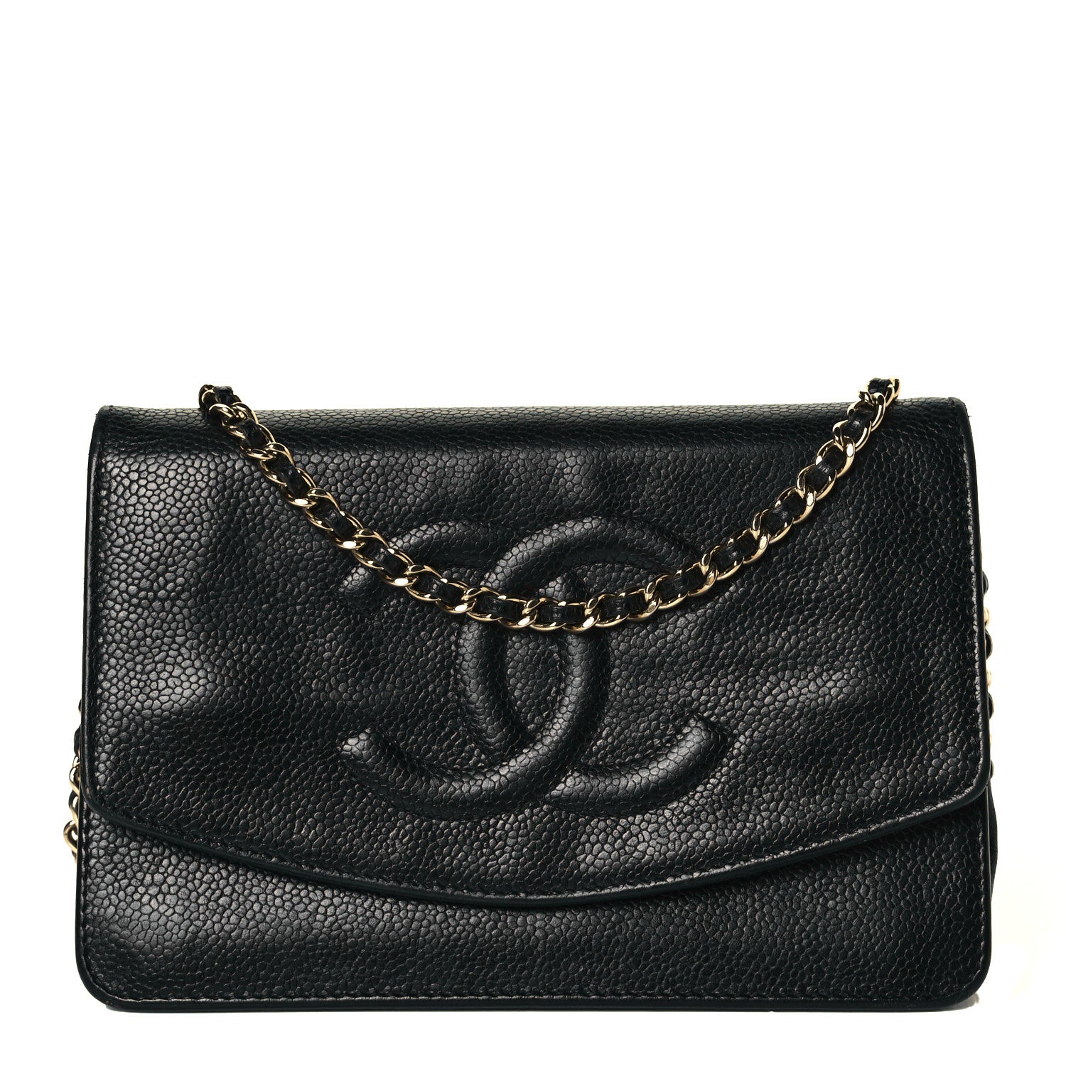 Chanel Caviar Timeless CC Wallet On Chain WOC Black 1 of 8