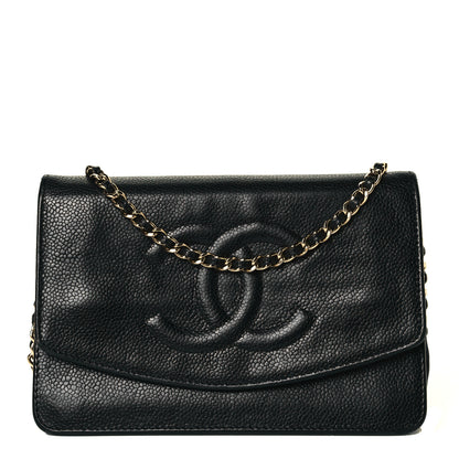 Chanel Caviar Timeless CC Wallet On Chain WOC Black 1 of 8