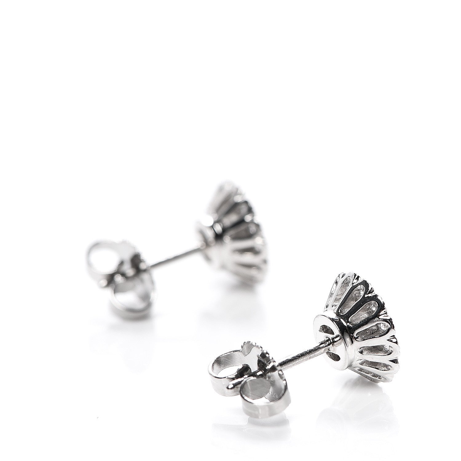 Tiffany Platinum Diamond Enchant Flower Earrings 3 of 4