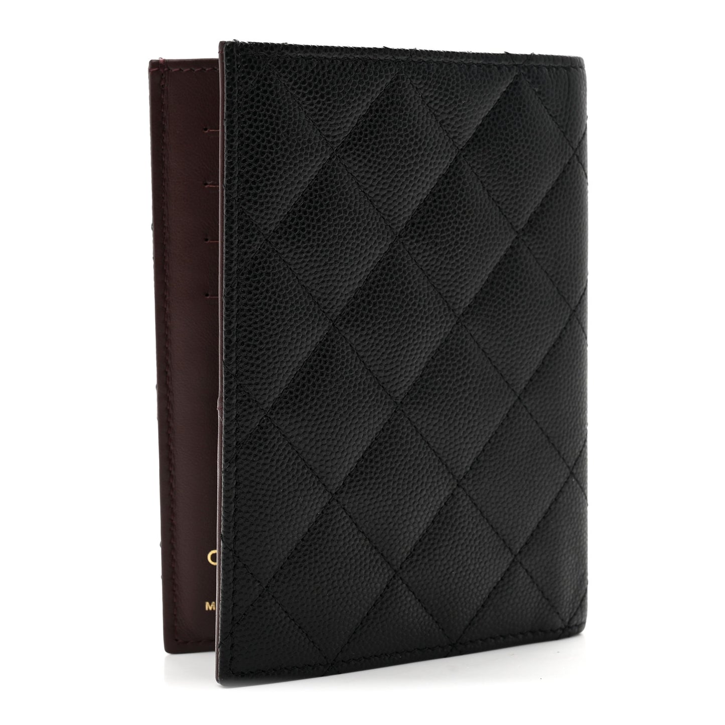 Caviar Quilted Passport Holder Black