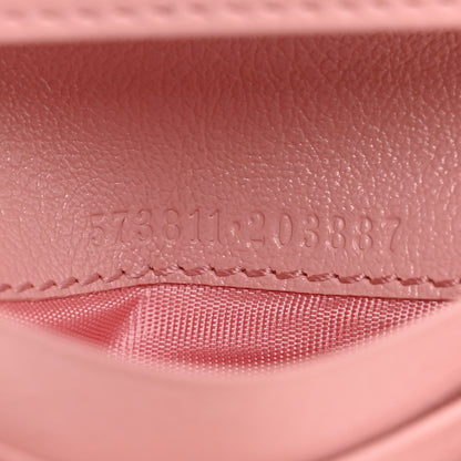 Gucci Azalea Calfskin Enamel Matelasse Diagonal Torchon GG Marmont Card Case New Cherry Red Wild Rose 7 of 8