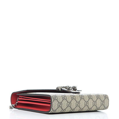 Gucci GG Supreme Monogram Mini Dionysus Chain Wallet Beige Vulcanic Red 4 of 10