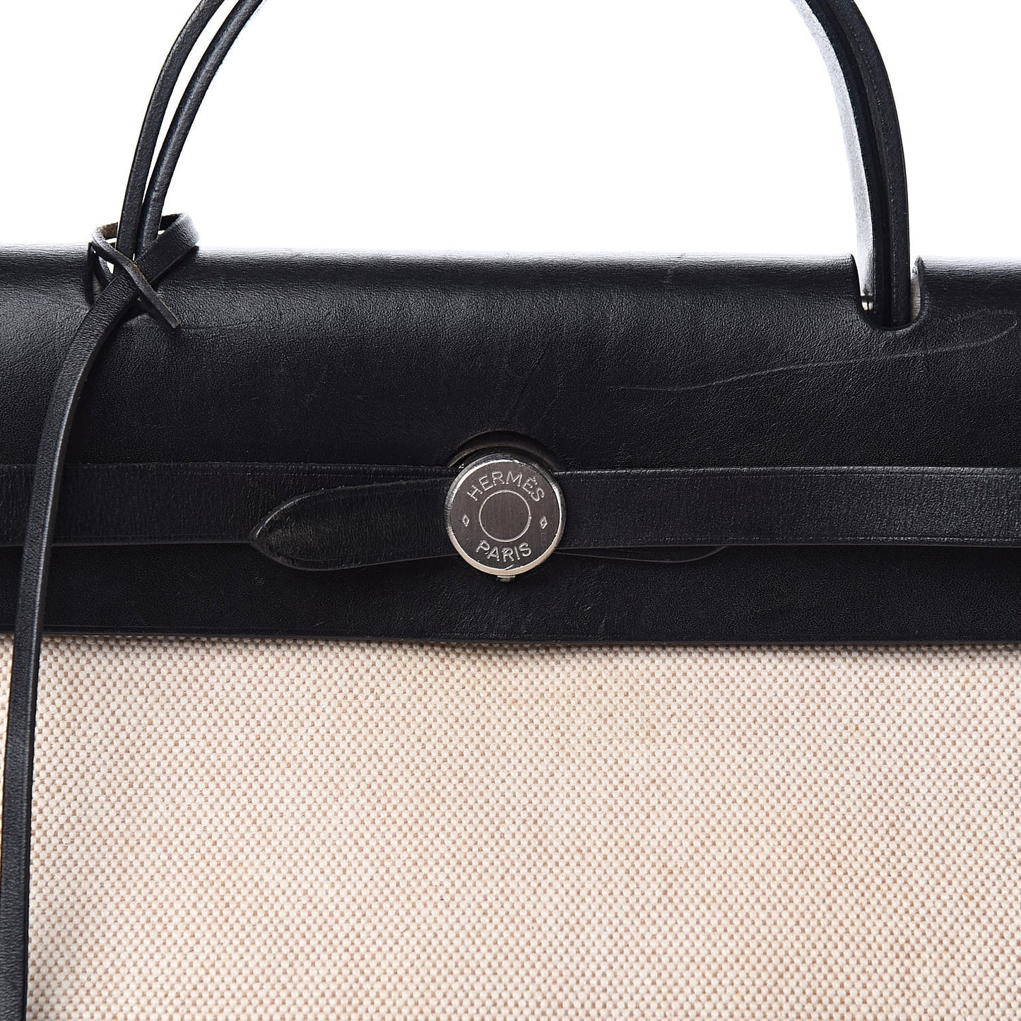 Toile Vache Calfskin Herbag 30 PM Natural Black