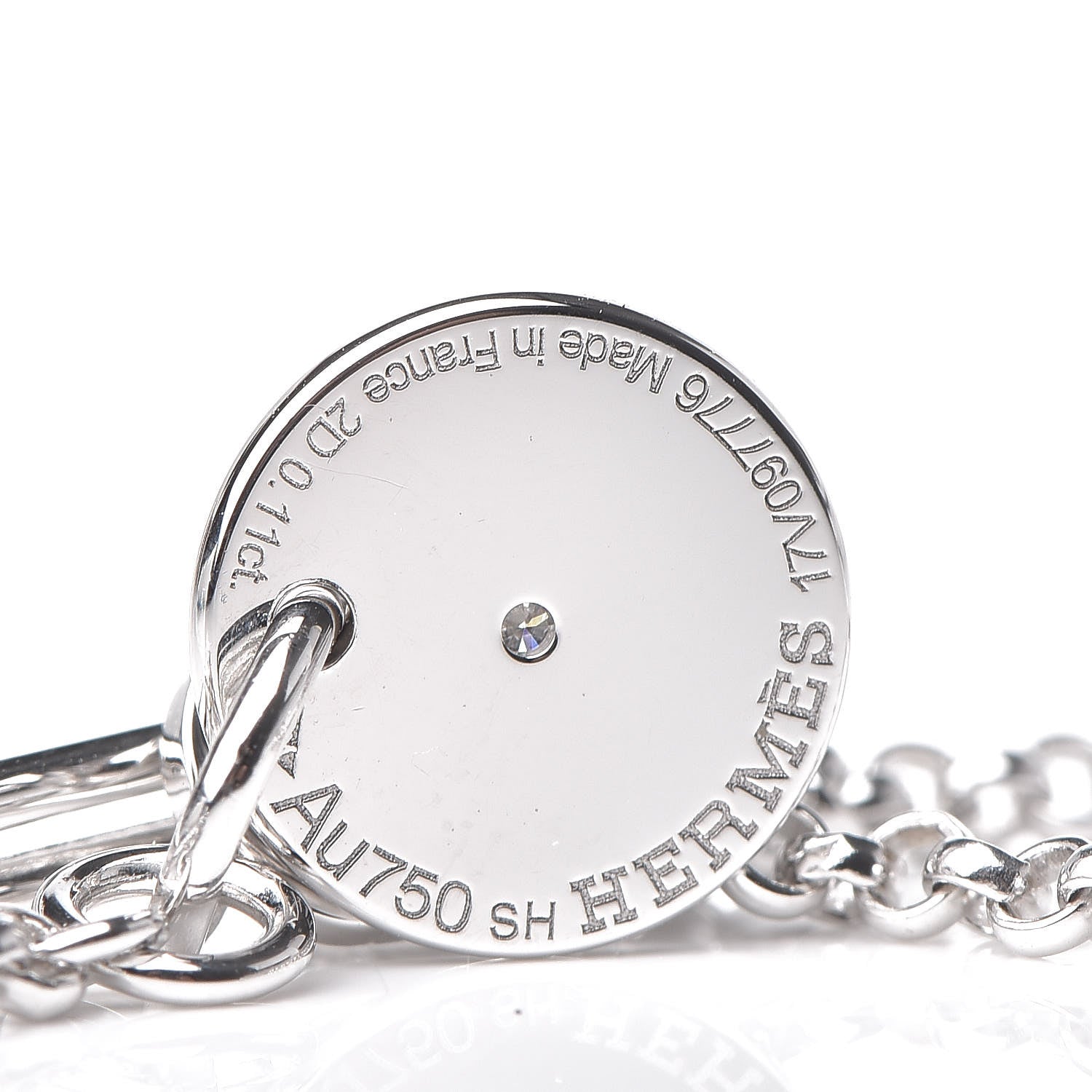 Hermes 18K White Gold Diamond Gambade Bracelet 4 of 5