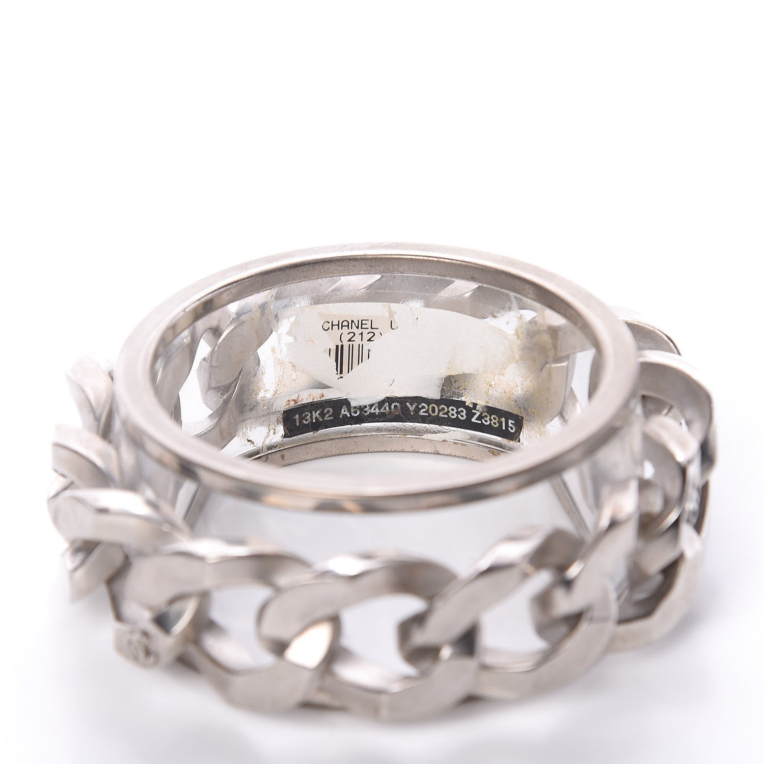 Chanel Lucite CC Chain Bangle Silver 3 of 4