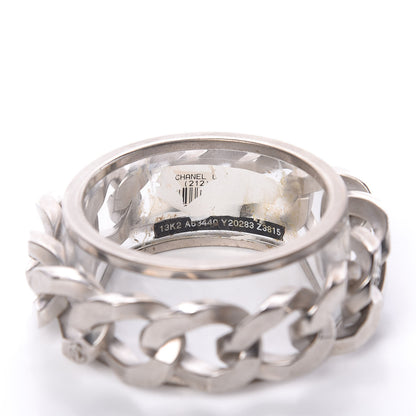 Chanel Lucite CC Chain Bangle Silver 3 of 4