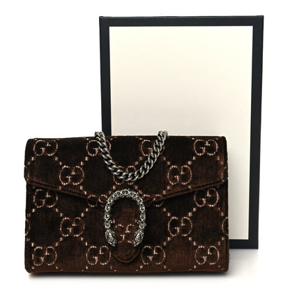 Gucci Velvet GG Monogram Mini Dionysus Chain Wallet Brown 11 of 11