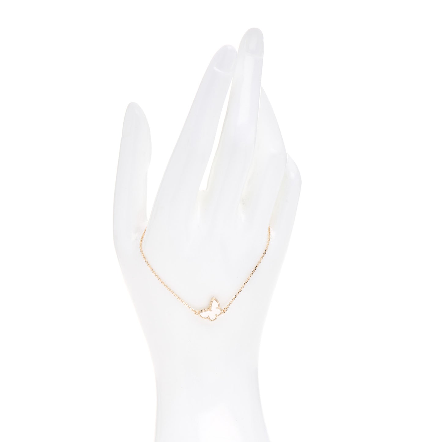 18K Yellow Gold Mother of Pearl Sweet Alhambra Butterfly Bracelet