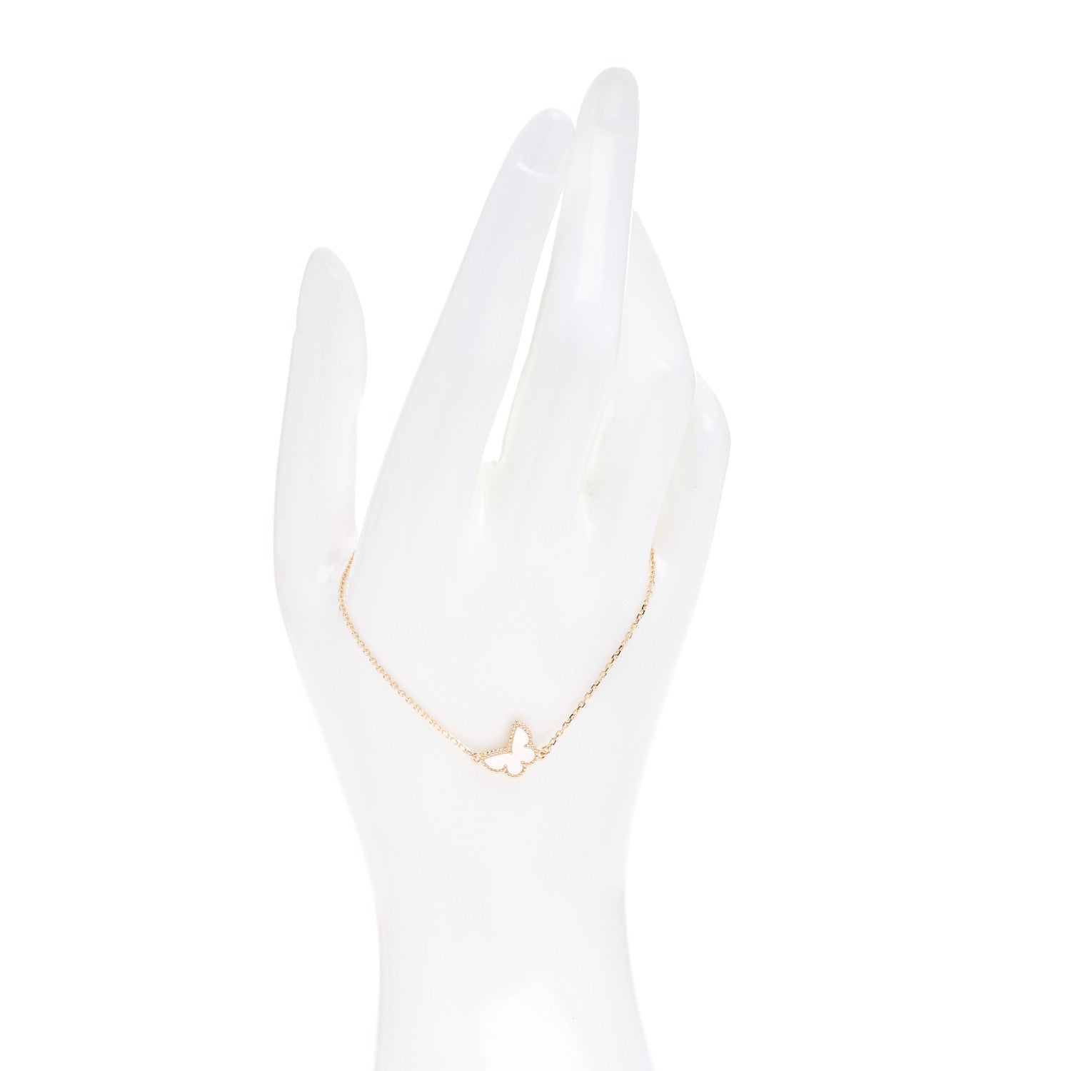 Van Cleef & Arpels 18K Yellow Gold Mother of Pearl Sweet Alhambra Butterfly Bracelet 2 of 5
